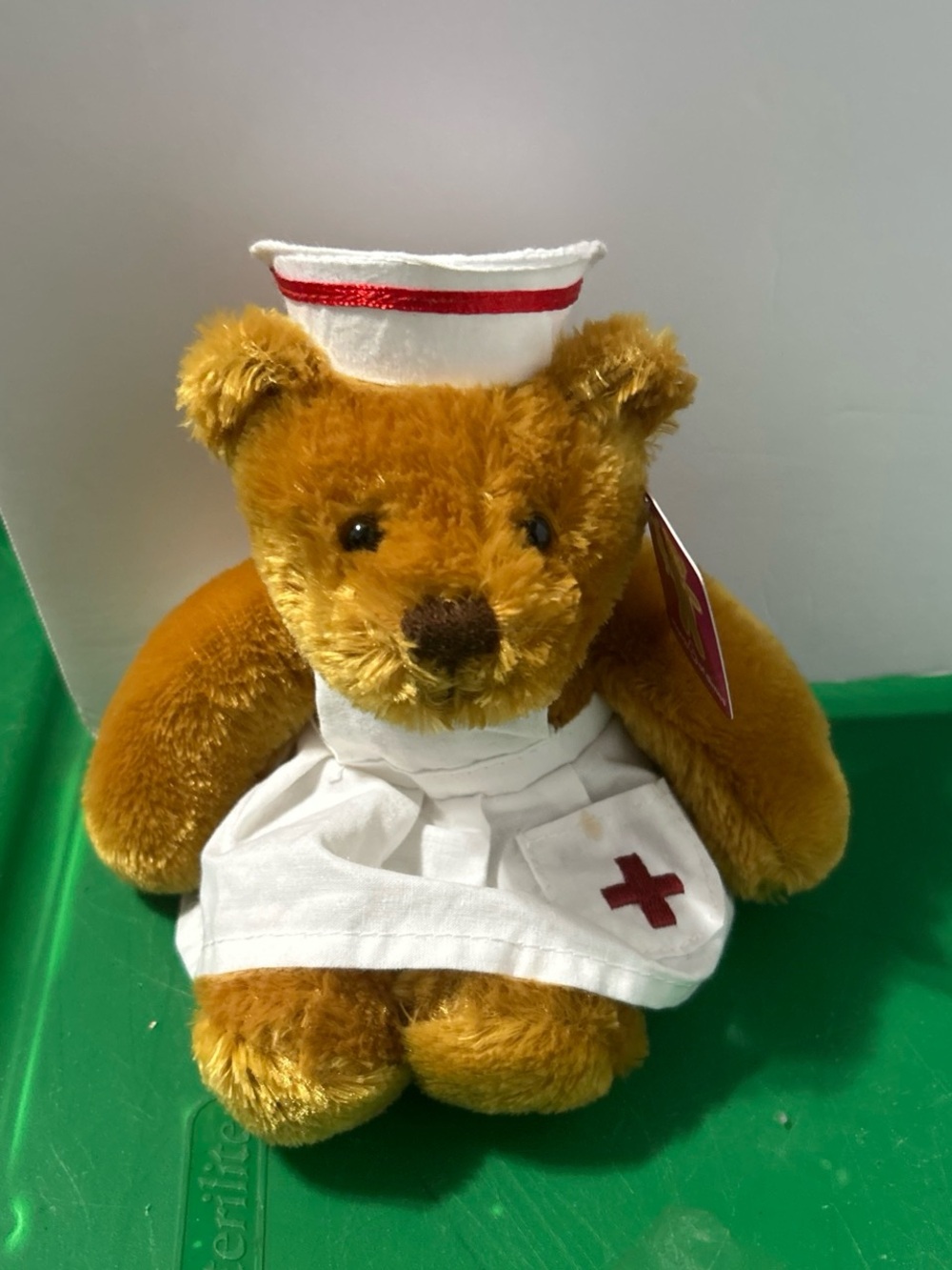 Brown Nurse Teddy Bear Plush with White Nurse Outfit